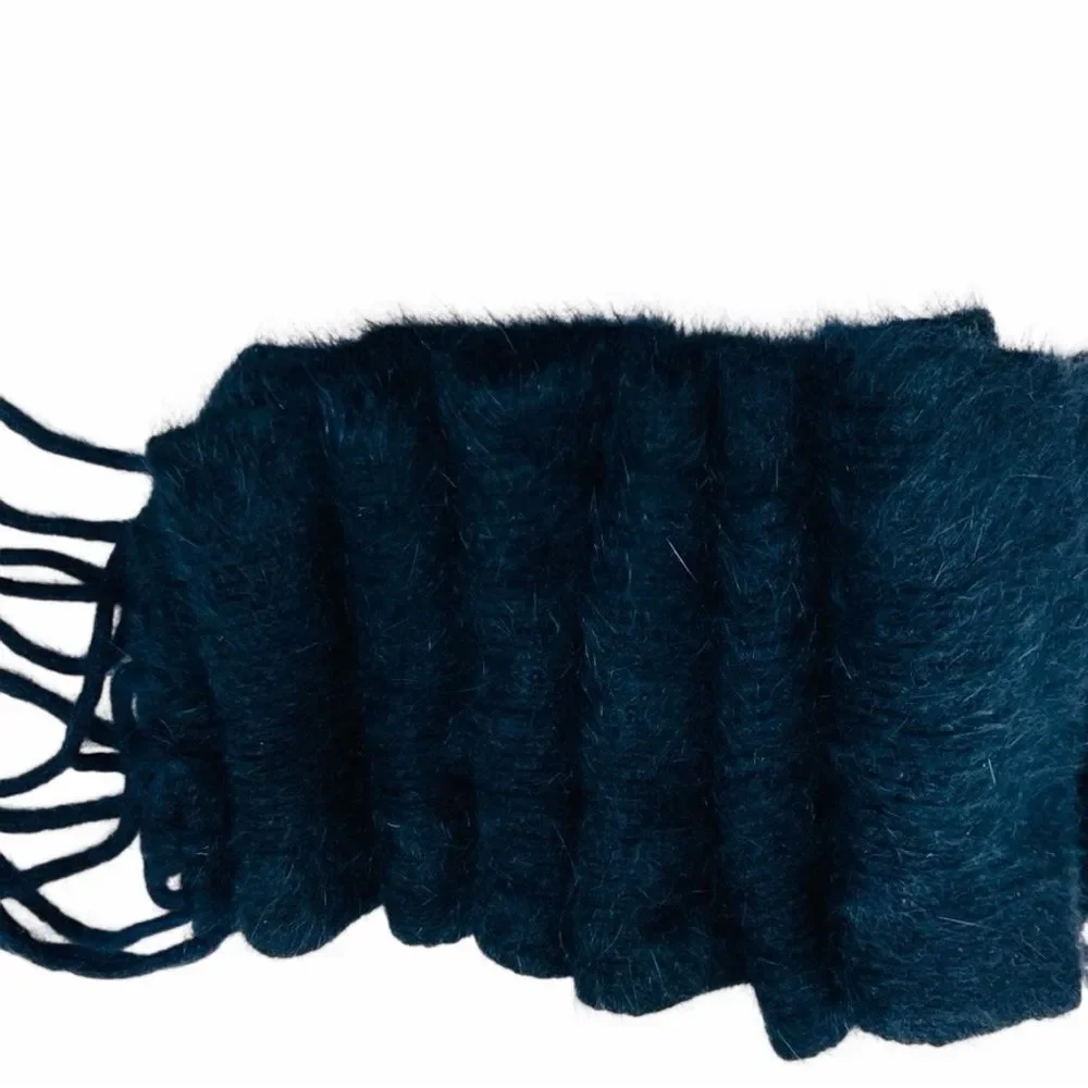 Rabbit Fur Blend Elegant Black Winter Accessory Set NWOT